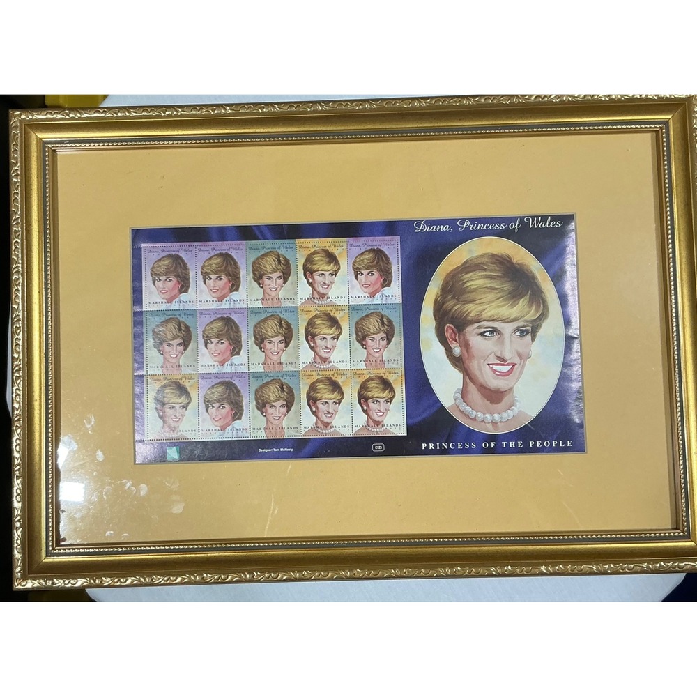 Princess Diana Marshall Islands Framed Stamp Sheet Princess of the People